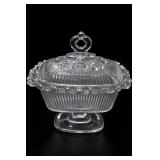 Indiana Glass Lace Edge Covered Candy Dish