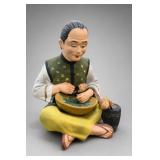 Japan-Marked Seated Ceramic Figurine