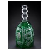 German Green Cut to Clear Crystal Bell