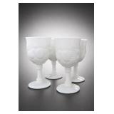 Westmoreland Della Robbia Milk Glass Goblets