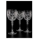 Floral Etched Glass Goblets
