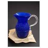 EAPG Reproduction Diamond Ribbed Glass Pitcher