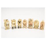 Carved Japanese Figurines Group