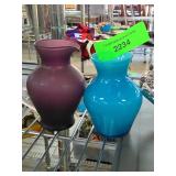 Pair of Handled Glass Pitchers