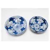 Japanese Blue-And-White Ceramic Bowls