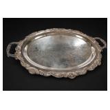 Ornate Silver-Tone Serving Tray