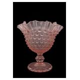 Pink Glass Pedestal Compote