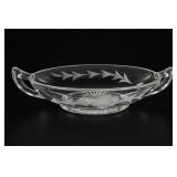 Floral Glass Handled Serving Dish