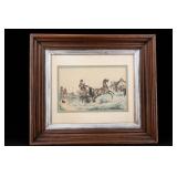 Framed Horse-Drawn Carriage Print