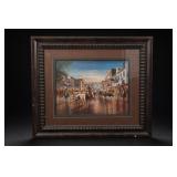 Jack Terry Signed Cowtown Framed Western Print