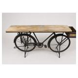 Bicycle Console Table With Wooden Top
