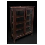 Antique Mission Oak Two-Door Bookcase Cabinet