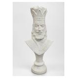 White King Bust Sculpture On Pedestal
