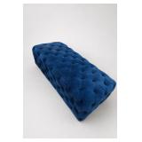 Navy Blue Tufted Velvet Ottoman Bench