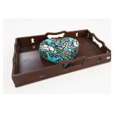 Vera Bradley Heart Jewelry Box and Tray