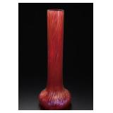 Kralik Cranberry Iridescent Art Glass Vase