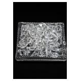 Clear Glass Tray With Mixed Crystal Prisms