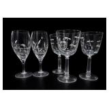 Vintage Etched Leaf Glass Stemware Set