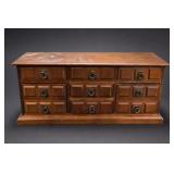 Vintage Wooden 9-Drawer Jewelry Box