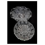Iris & Herringbone Glass Bowls, Scalloped Edge