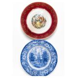 Liberty Blue & Hancock Co. Plates, Pair