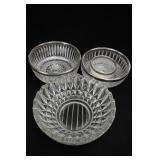 Cut Glass Serving Bowls & Covered Dish