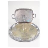 Vintage Silver Plate Serving Tray Pair