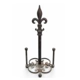 Wrought Iron Fleur De Lis Paper Towel Stand