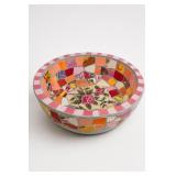 Mosaic Decorative Bowl With Floral Design