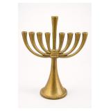 Brass Nine-Branch Hanukkah Menorah Candle Holder