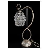 Crystal Dangle Table Lamp With Swirl Metal Base