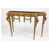 Giltwood Console Table With Figural Bases