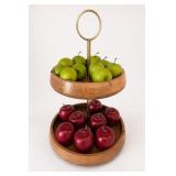 Two-Tier Wooden Apple Stand
