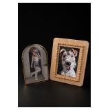 Wire Fox Terrier Dog & Portrait Frame Pair