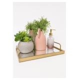 Gold Tone Mirrored Decorative Tray