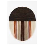 Earth-Tone Macrame Wall Hanging With Walnut Wood