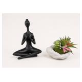Mikasa Matte Black Modern Yoga Figurine