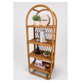 Nylah Tall Sienna Rattan Arched Bookshelf