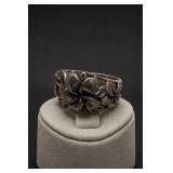 Sterling Silver Leaf Motif Ring Size 8