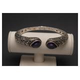 Sterling Silver Amethyst Cuff Bracelet 29.4g