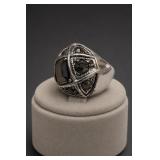 Art Deco Marcasite Style Costume Ring Size 7.5