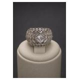 Sterling Silver Cubic Zirconia Cocktail Ring 8