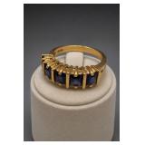Sterling Silver Blue Sapphire Band Ring