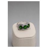 Sterling Silver Chrome Diopside Ring Size 8
