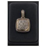 Sterling Silver & 14K Gold Diamond Pendant