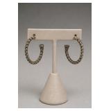Sterling Silver Rope Design Hoop Earrings Pair