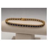 Sterling Silver Sapphire Tennis Bracelet