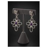 Judith Ripka Sterling Silver Dangle Earrings