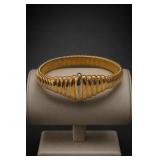 Gold Tone Ribbed Bracelet
