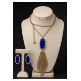 Kendra Scott Blue Pendant Necklace & Earrings
